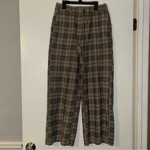 American Eagle Outfitters Plaid Chinos in Brown and Gray
